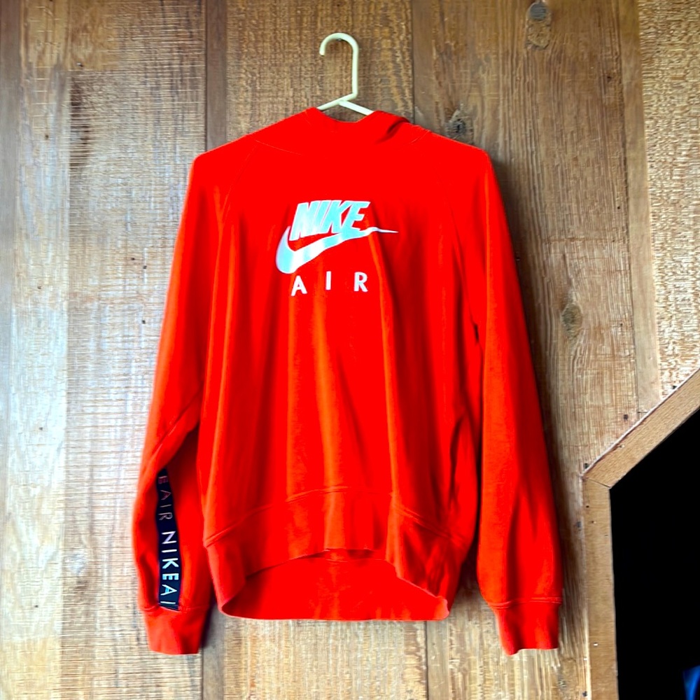 Orange Nike Air L hooded sweatshirt